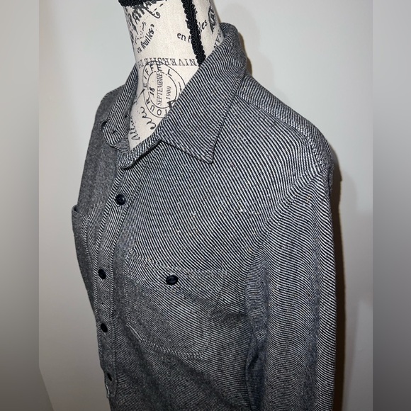 Scotch & Soda Herringbone Button Down Shirt – Black White Tailored Fit - Picture 4 of 10